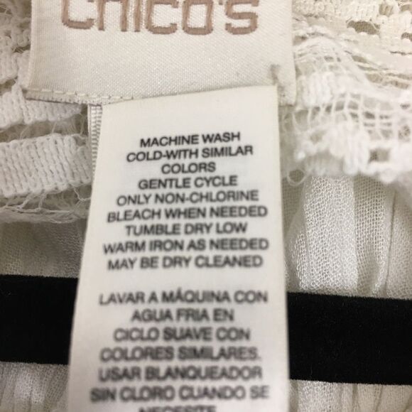 Chicos Top Hi‎ Lo Lace Ivory Ecru Size 1 Pullover - Picture 9 of 10